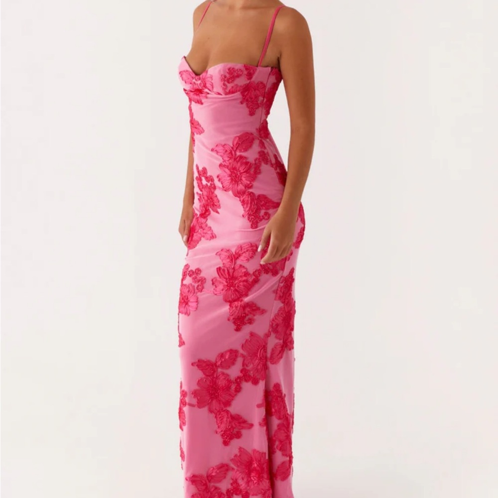 Elegant Pink Floral Women's Wedding Guest It Girl Dress